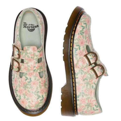 Dr Martens Kids 8065 J Cloud Cream Floral T Mary Jane Leather Shoe